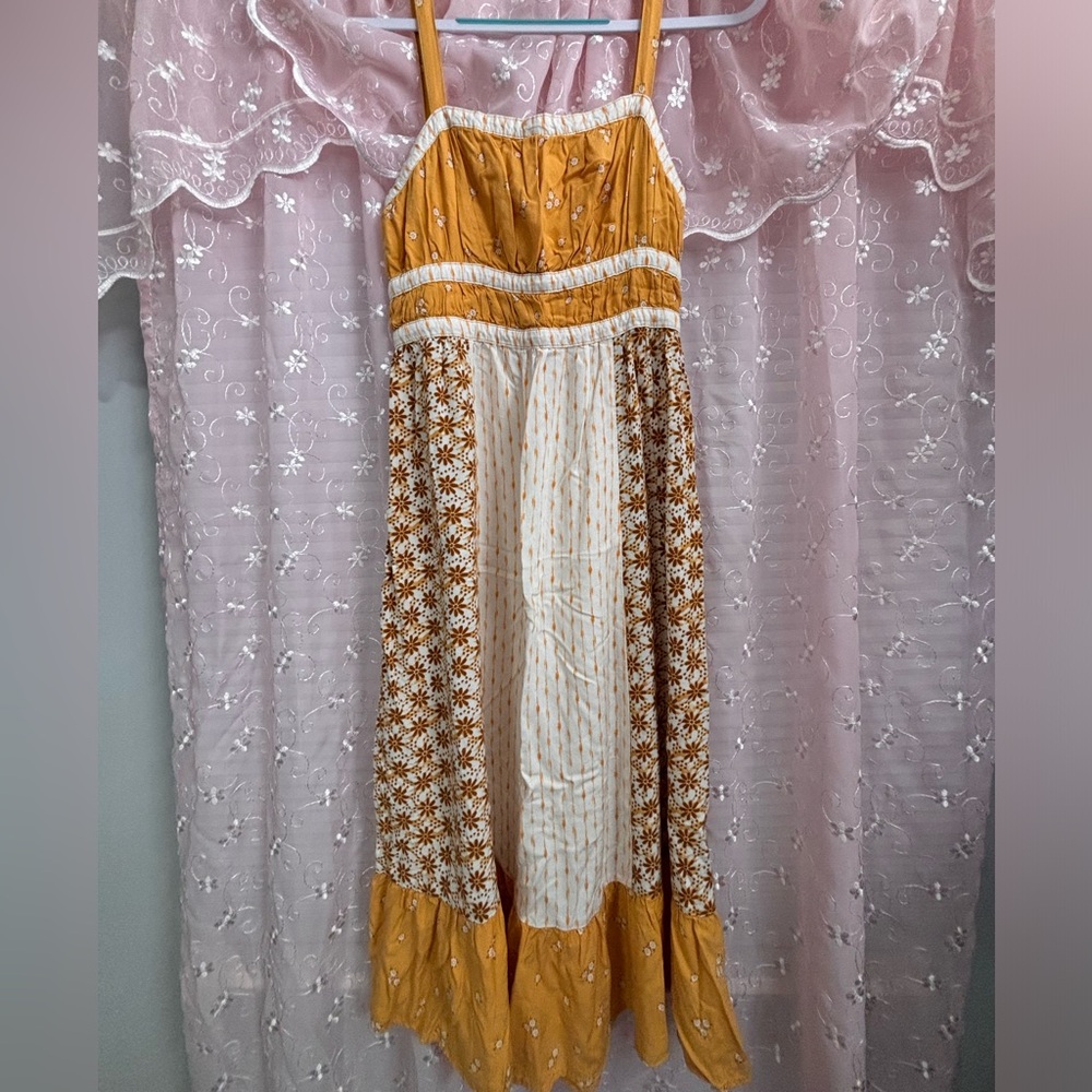 Aeropostale Orange and White Maxi Dress